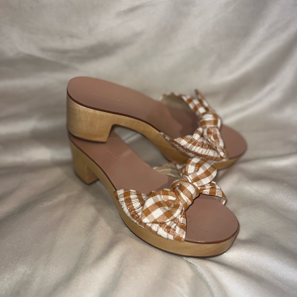 Loeffler Randall Brown Checkered Mules